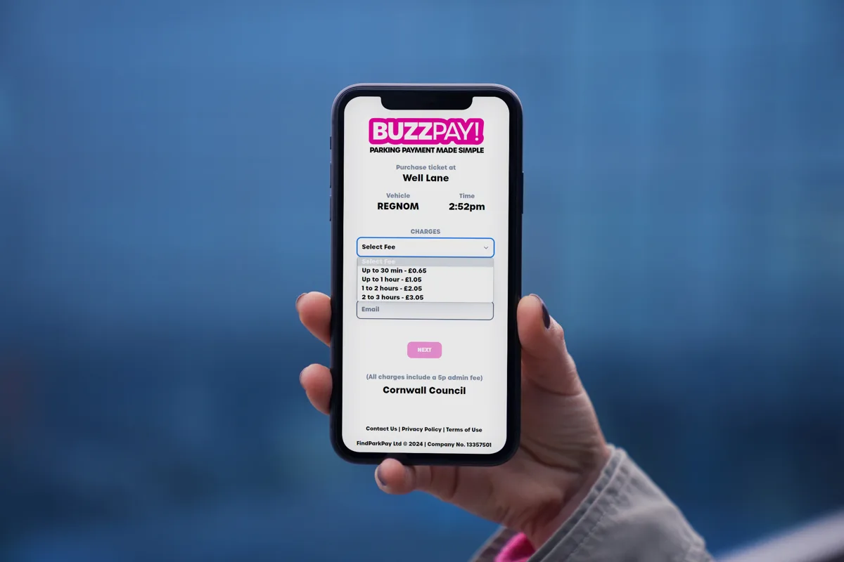BuzzPay payment options on a mobile phone