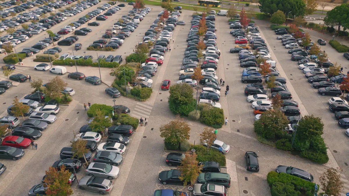 A car park viewed from above